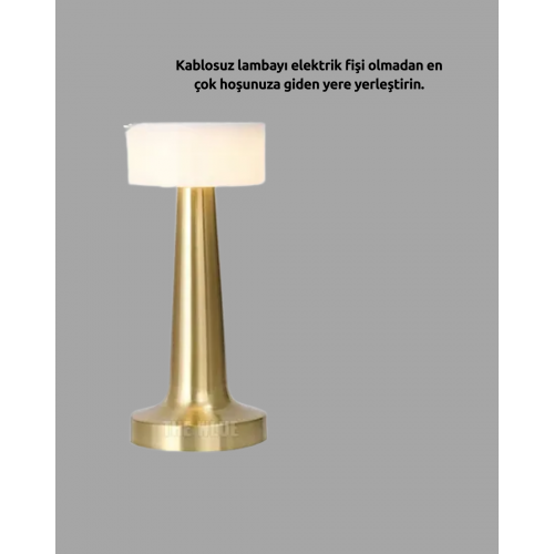 Modern USB'li Kablosuz Masa Lambası – Minimalist Tasarım 3 Farklı Parlaklık
