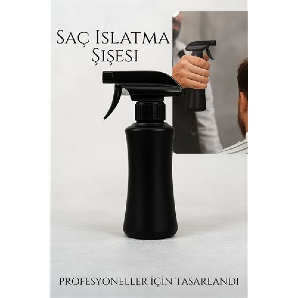 HSNET Berber Kuaför Saç Islatma Şişesi 300 ml Valf Sistemli Geniş Alanlı Sis Püskürtme | Tek Sıkışta Maksimum Etki