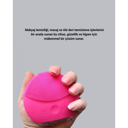 Şarjlı Su Geçirmez Yüz Temizleme ve Masaj Aleti – 3 Fonksiyonlu