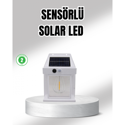 Güneş Enerjili Dış Mekan Sensörlü Duvar Lambası IP65 Su Geçirmez