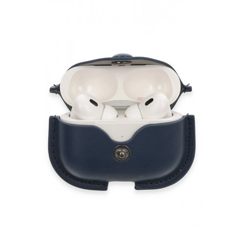 Airpods Pro 2 (2.nesil) Çanta Deri Kılıf - Lacivert-(5796)