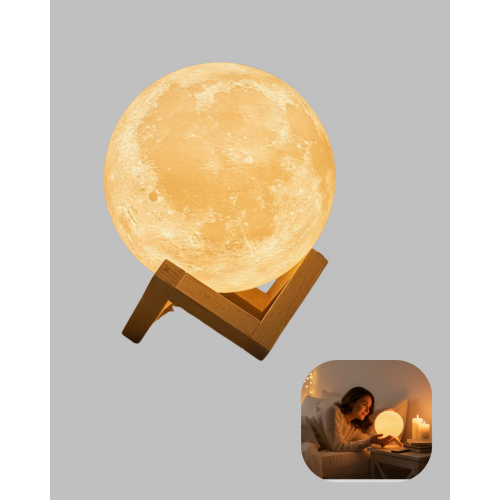16 Renkli 3D Ay Gece Lambası RGB Modlu Şarjlı Uzaktan Kumandalı 16 Renkli 3D Ay Gece Lambası RGB Modlu Şarjlı Uzaktan Kumandalı