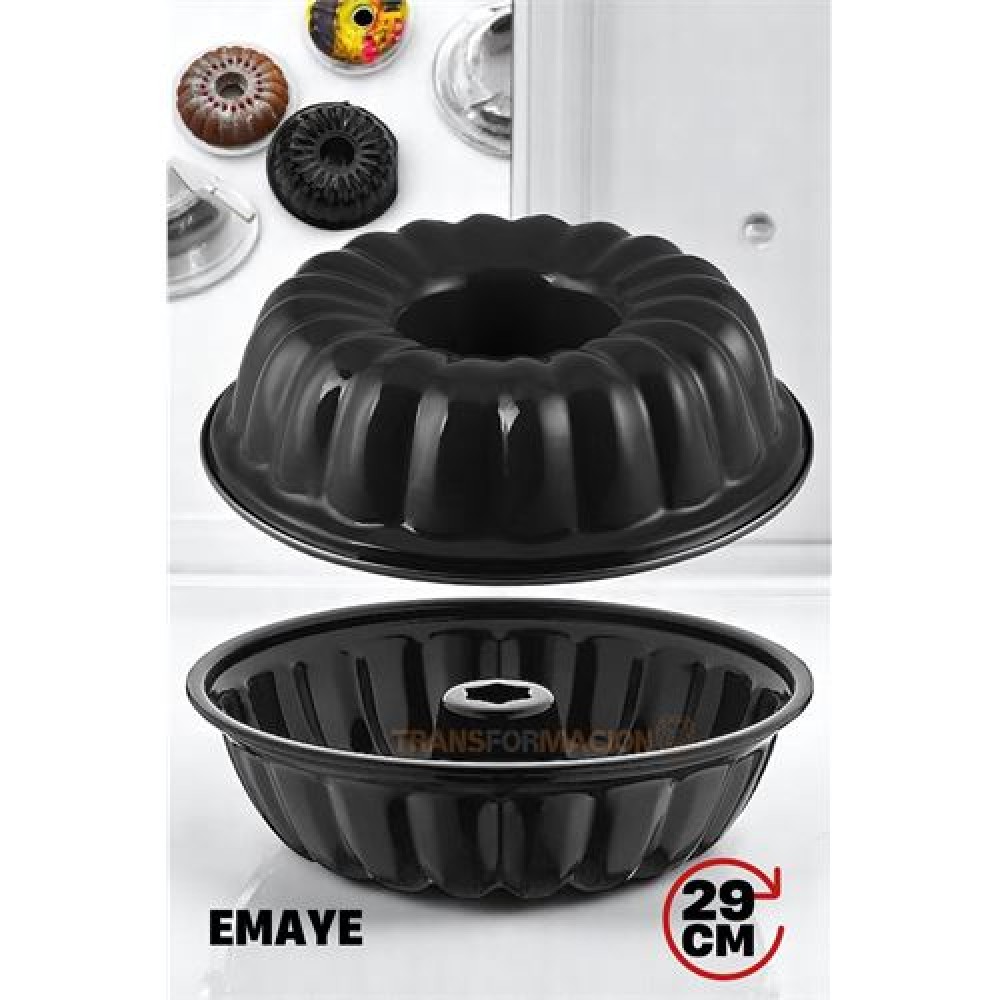 Turk Emaye Kek Kalıbı - Yapışmaz Siyah Emaye Kek Kalıbı 29 CM