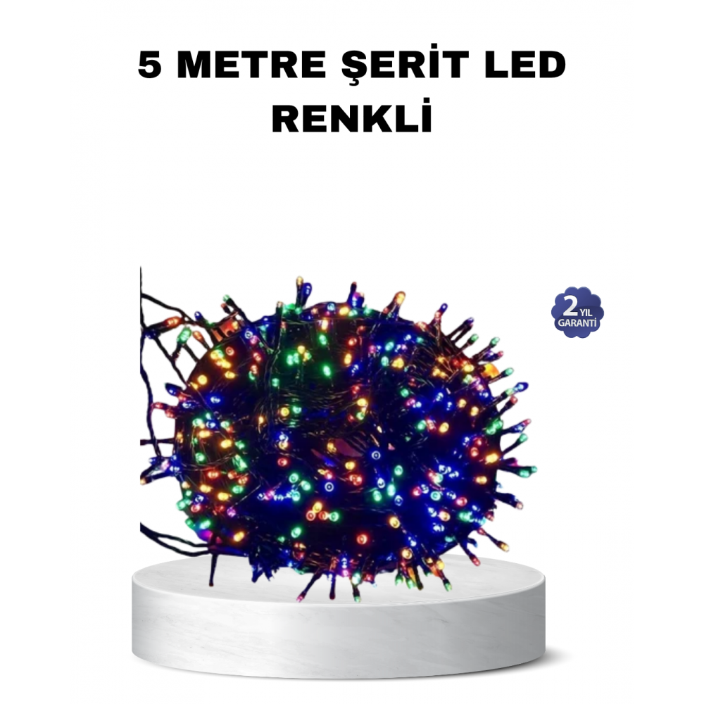 50 Ampullü 5 Metre LED Işık – 8 Modlu Enerji Tasarruflu Dekoratif Aydınlatma