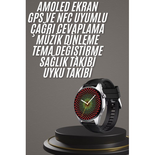 Akıllı Saat 1.5 Inç Amoled Ekran Çift Kordonlu GPS NFC Uyumlu Akıllı Saat 1.5 Inç Amoled Ekran Çift Kordonlu GPS NFC Uyumlu
