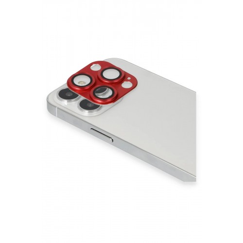 iPhone 13 Pro Max Pers Alüminyum Kamera Lens - Kırmızı-(5796)