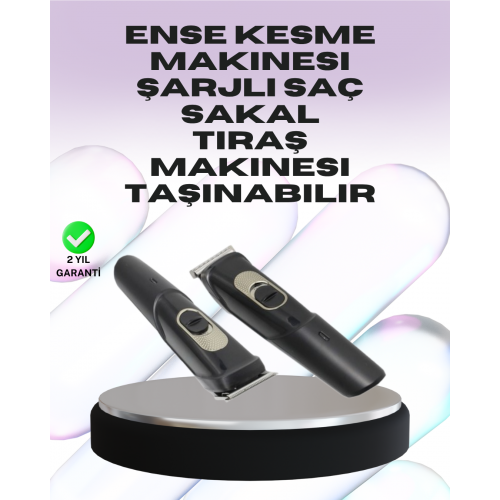 Sessiz Motorlu Kablosuz Kullanımlı Şarjlı Saç ve Sakal Kesme Makinesi – Taraklı Set