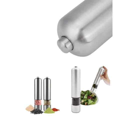 Elektrikli Baharat Öğütücü Pilli Paslanmaz Çelik Otomatik Tuz Karabiber Değirmeni