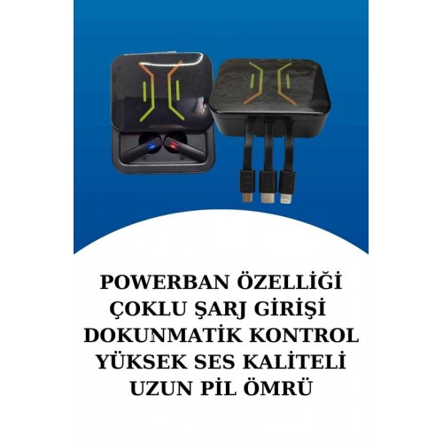 Wireless Şarjlı Akıllı Saat ve Dijital Göstergeli Kablosuz Bluetooth Kulaklık Nabız Ölçer