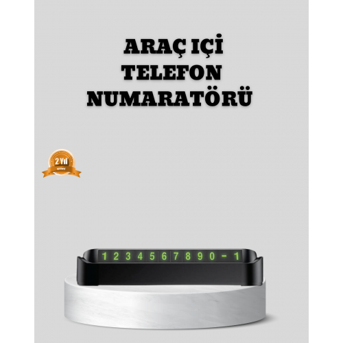 Çevirmeli Araç İçi Park Numaratörü – Alüminyum Gri Kolay Montaj ve Net Görünüm