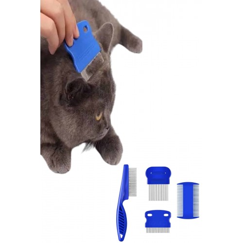 4'lü Bit Pire Tarağı Set Kedi Köpek Evcil Hayvan Tüy Toplayıcı Mavi 4'lü Bit Pire Tarağı Set Kedi Köpek Evcil Hayvan Tüy Toplayıcı Mavi