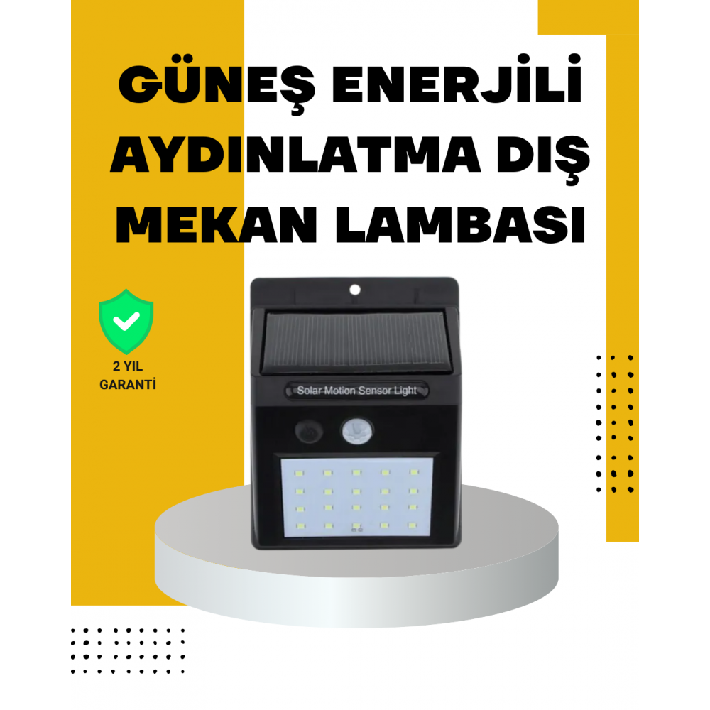 144 LED'li Geniş Aydınlatma Alanına Sahip Güneş Enerjili Güvenlik Lambası