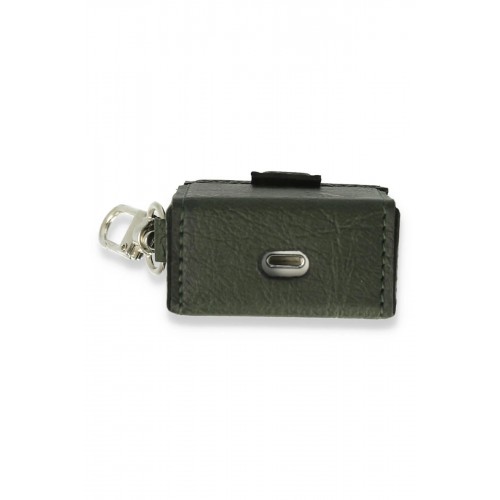 Airpods 2 (2.nesil) Deri Kılıf - Haki Yeşil-(5796)