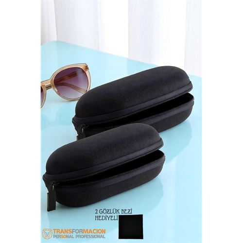 HSNET Kumaş Kaplı Gözlük Kabı  Gözlük Koruma Kılıfı 2 li SET