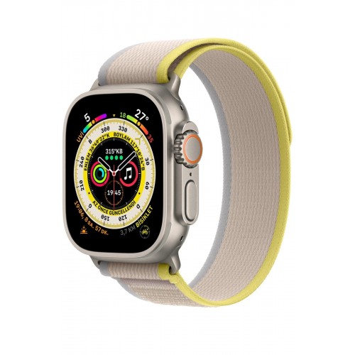 Apple Watch 42mm Trail Kordon - Sarı-Bej-(5796)