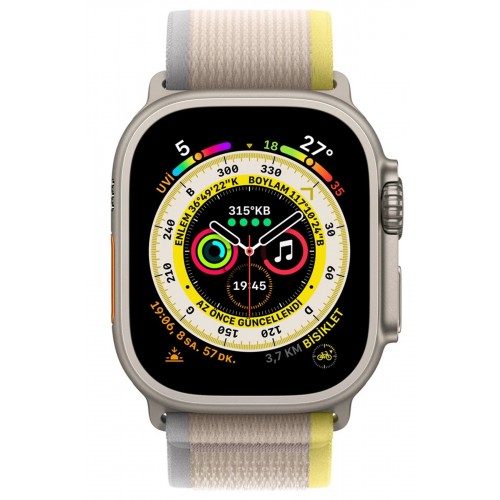 Apple Watch 42mm Trail Kordon - Sarı-Bej-(5796)