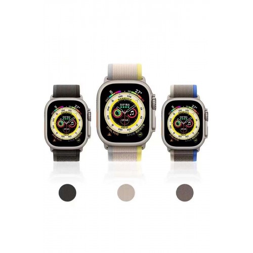 Apple Watch 42mm Trail Kordon - Sarı-Bej-(5796)