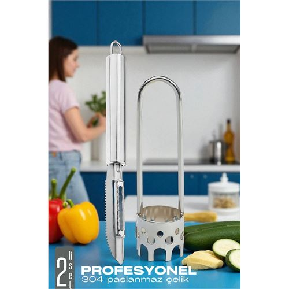 HSNET Dolmalık Biber Oyacağı Soyacak Seti - Sebze Oyacağı - Profesyonel Çelik 2 li set