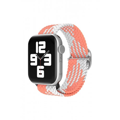 Watch 22mm Star Kordon - Pembe-Beyaz-(5796)