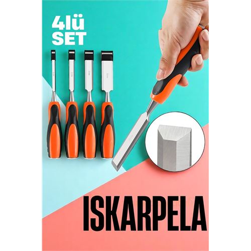 Turk Iskarpela Seti - Vanadyum Çelik Ahşap İşleme Aleti  Profesyonellere Ahşap Keski Seti