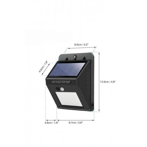 Bahçe Aydınlatma Sensörlü Güneş Enerjili Duvar Lambası 40 Led Işık