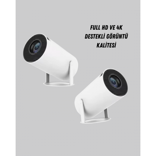 Full HD 4K Destekli Akıllı Projeksiyon – 130 inç Ekran Uzun Ömürlü Ampul ve Çoklu Giriş