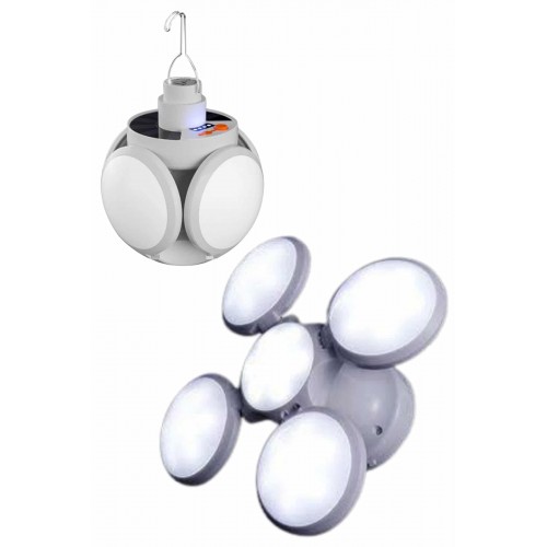 Kamp Lambası Güneş Enerjili Solar 5 Kanatlı Katlanır Lamba Karavan