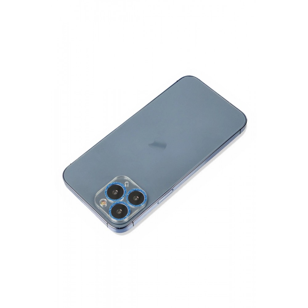 iPhone 11 Pro Shine Kamera Lens Koruma Cam - Mavi-(5796)