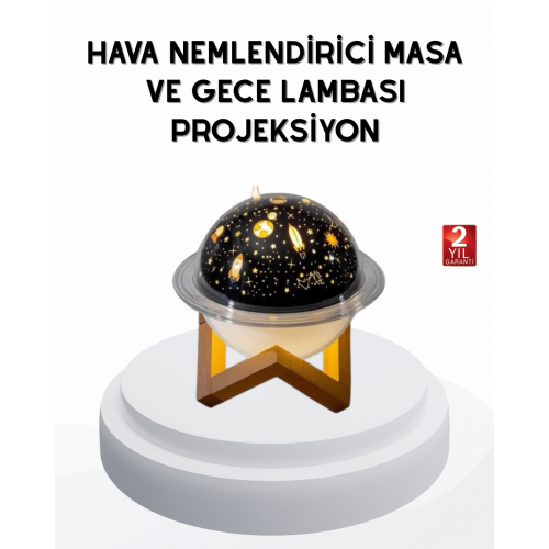 USB Mini Hava Nemlendirici ve Projeksiyon Lamba – Taşınabilir Sessiz Dekoratif Aromaterapi Cihazı