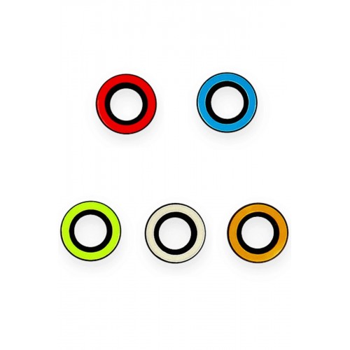 iPhone 12 Pro Max Neon Fosforlu Kamera Lens - Mavi-(5796)