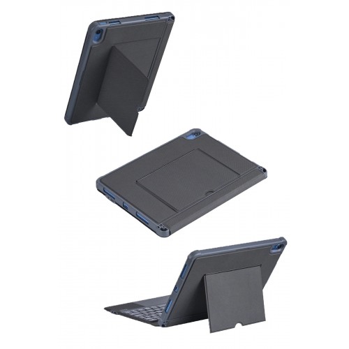 T5508D iPad 2022 10.9 (10.Nesil) Kılıf Palermo Ledli Klavyeli Standlı Tablet Kılıfı - Siyah-(5796)