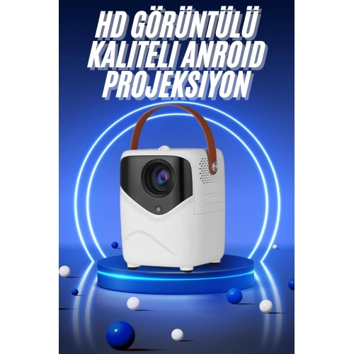 HD Ayaklı Portatif Projeksiyon Cihazı Bluetooth Wifi Akıllı Android İşlemcili