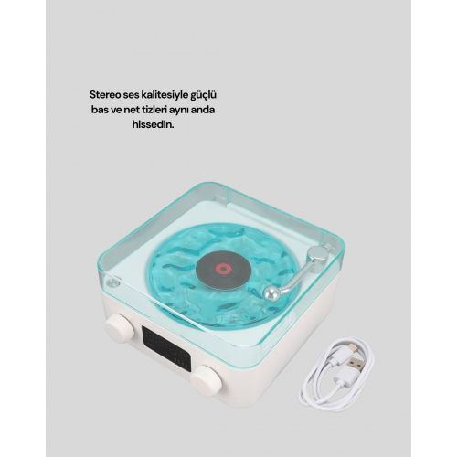 Stereo Sesli Gece Lambalı Bluetooth Hoparlör – Şık Vintage Tasarım Stereo Sesli Gece Lambalı Bluetooth Hoparlör – Şık Vintage Tasarım