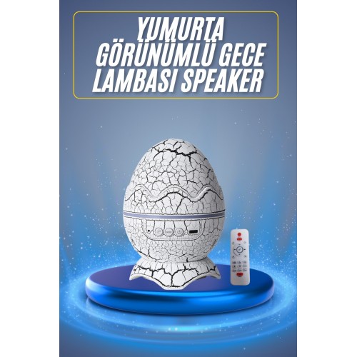Bluetooth Hoparlör Dinozor Yumurtası Gece Masa Lambası Projektör