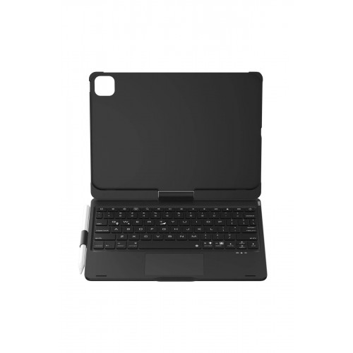 iPad Pro 11 (2024) F11 ATS Kılıf Magic Dönen Klavyeli Tablet Kılıf - Siyah-(5796)