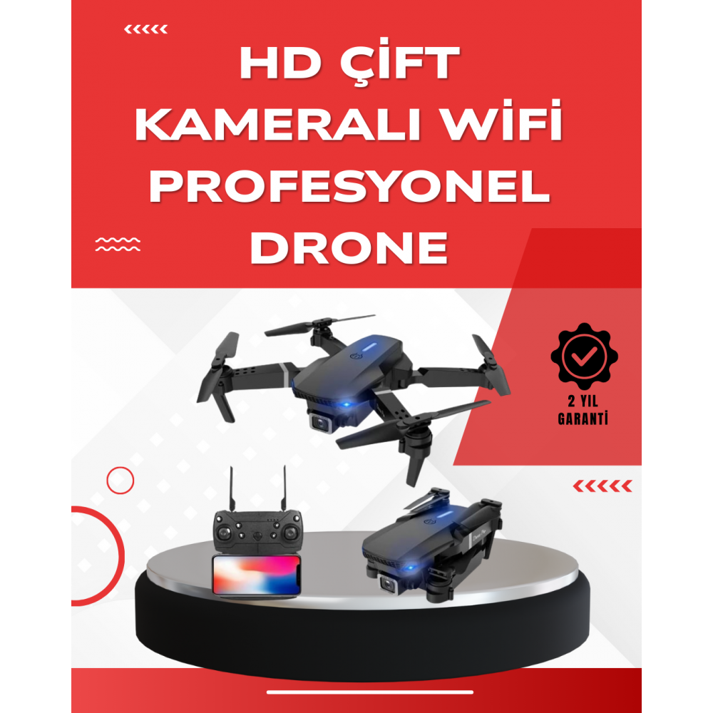 2.4G 4CH Katlanabilir Drone 100 Metre Uçuş Mesafeli