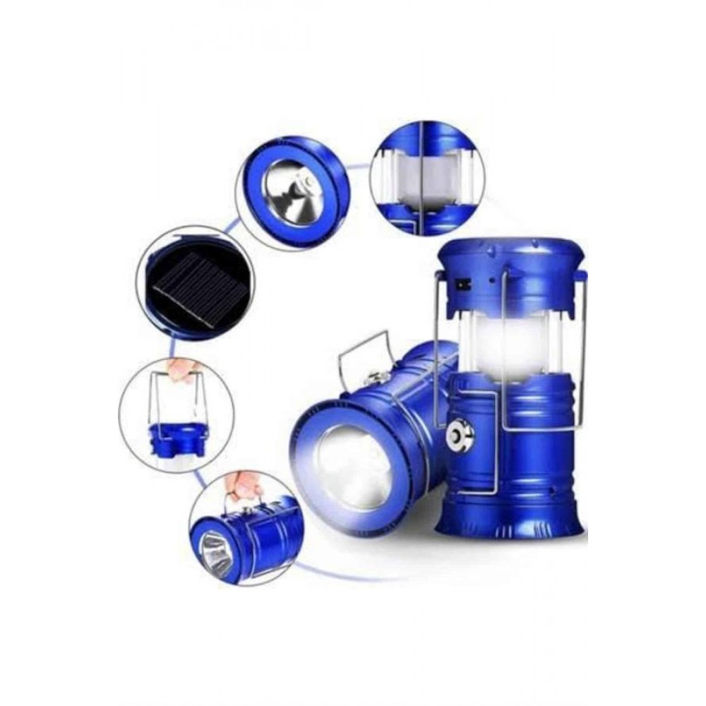 Kamp Lambası Solar Şarjlı Kızaklı Kamp Feneri Led Lamba Işıldak