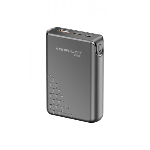 A6Q 22.5W Usb 3.0 ve 20W Type-C Çıkışlı 10.000 mAh PD Powerbank - Siyah-(5796)