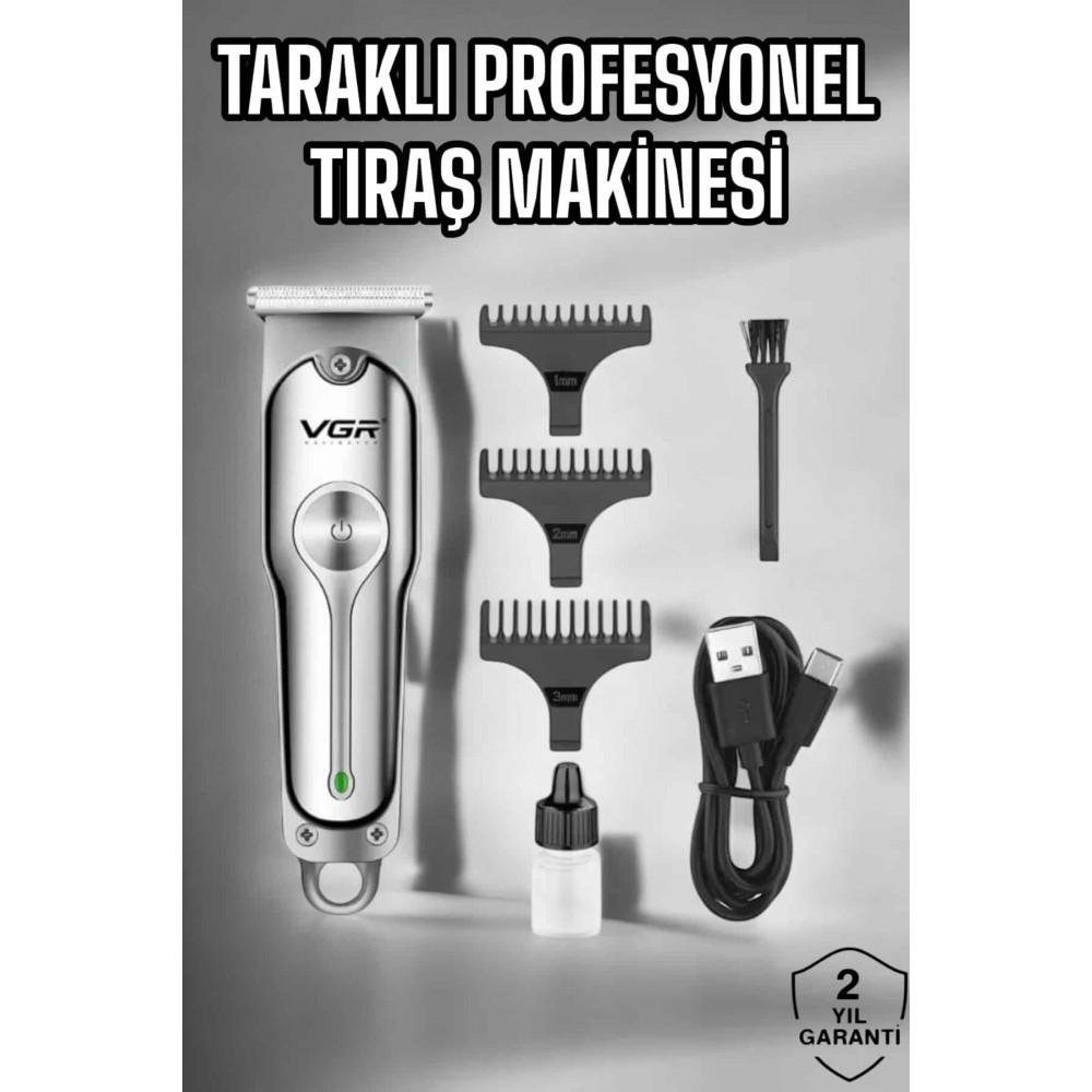 Tıraş Makinesi Paslanmaz Çelik Taraklı Güçlü Motor