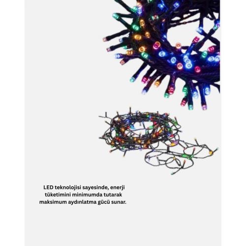 5 Metre 50’li LED Işık – Siyah Kablolu Çok Fonksiyonlu İç ve Dış Mekan Kullanımı