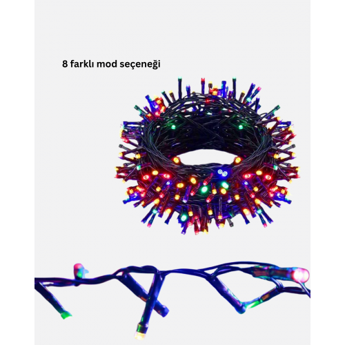 5 Metre 50’li LED Işık – Siyah Kablolu Çok Fonksiyonlu İç ve Dış Mekan Kullanımı