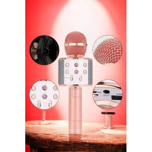 Şarjlı ve Uzun Pil Ömürlü Karaoke Mikrofon USB Bellek Destekli Profesyonel Ses Şarjlı ve Uzun Pil Ömürlü Karaoke Mikrofon USB Bellek Destekli Profesyonel Ses