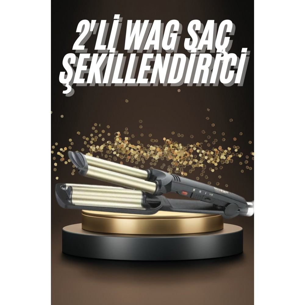 İkili Wag Maşa Saç Şekillendirici Seramik Kaplama Isı Ayarlı