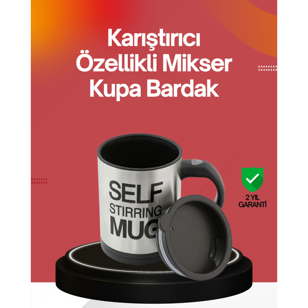 Kendi Kendini Karıştıran Termos Kupa | Güçlü Motor ve Çift Katmanlı Isı Koruma