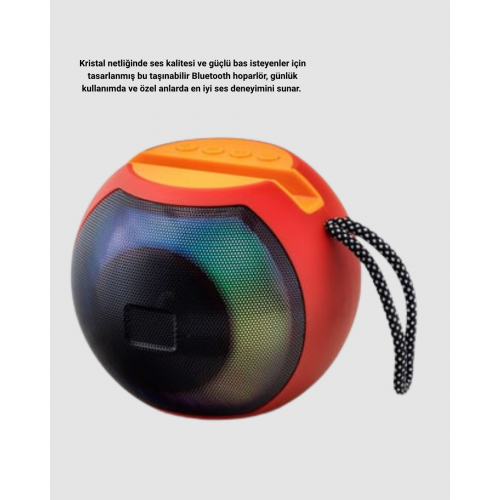 Taşınabilir Bluetooth Hoparlör – RGB Işıklı Güçlü Bas ve 8 Saat Pil Ömrü Taşınabilir Bluetooth Hoparlör – RGB Işıklı Güçlü Bas ve 8 Saat Pil Ömrü