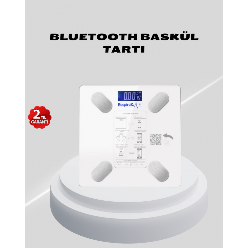 Akıllı Bluetooth Tartı – 8 Farklı Ölçüm Verisi Otomatik Kişi Tanıma