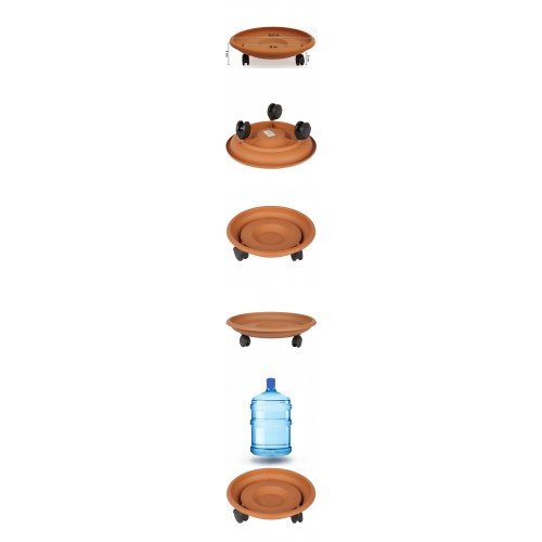 29 CM Çap Tekerlekli Damacana ve Tüp Altlığı KAHVE