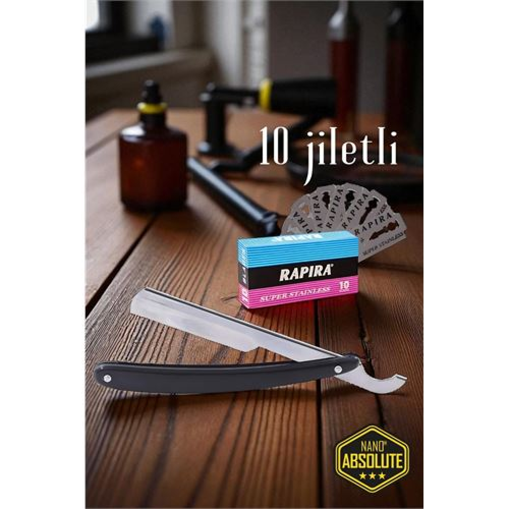 HSNET Berber Usturası - 10 Jiletli Türk Tipi Berber Tıraş Usturası