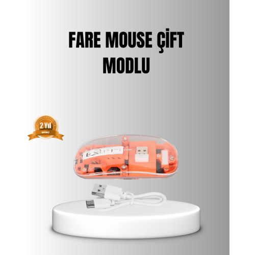 Çift Modlu Kablosuz Bluetooth 5.0 + 2.4GHz Mouse – 3 Cihaz Bağlantılı Hızlı Geçiş Düğmeli