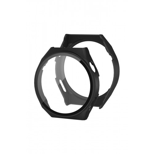 Huawei Watch GT2 42mm Dota Camlı Kasa Ekran Koruyucu - Siyah-(5796)